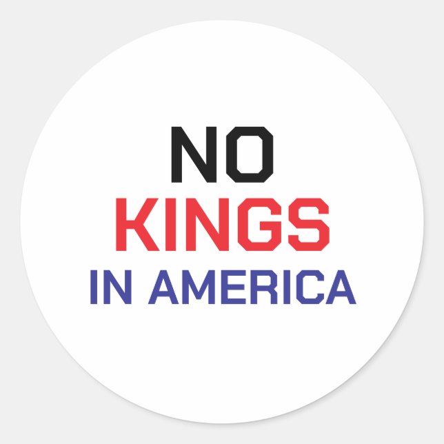There are No Kings in America Police Red Blue Classic Round Sticker (Front)