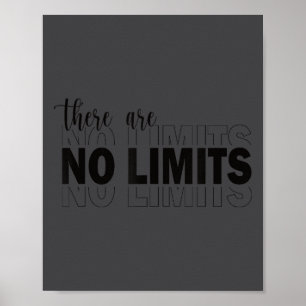 There Are No Limits Mindset Motivation Black Poster