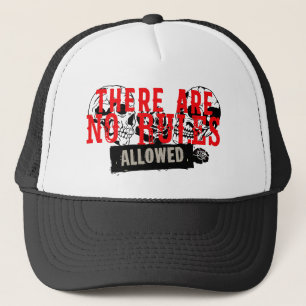 There are no rules allowed crane tete de mort skul trucker hat