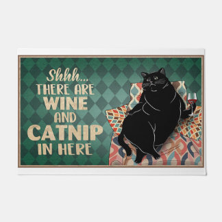There Are Wine And Catnip In Here Doormat