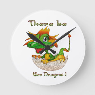 There Be Wee Dragons Round Clock