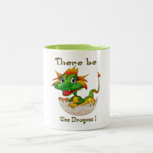 There Be Wee Dragons Two-Tone Coffee Mug