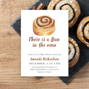 There is a Bun in the oven Baby Shower Invitation
