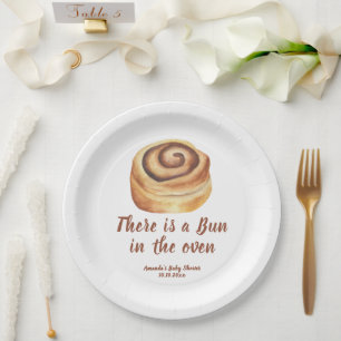 There is a Bun in the oven Baby Shower Paper Plate