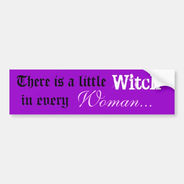There is a little Witch / Woman bumper sticker (Front)