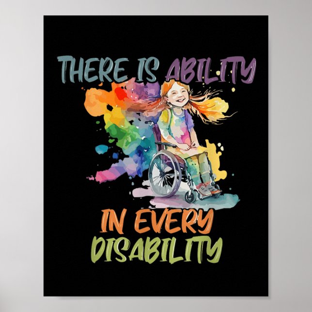 There Is Ability In Every Disability Special Needs Poster (Front)