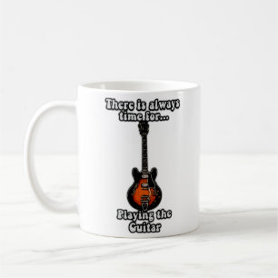 There is always time for playing the guitar. retro coffee mug