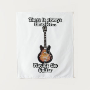 There is always time for playing the guitar. retro tapestry