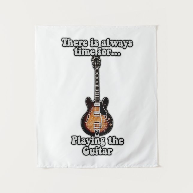 There is always time for playing the guitar. retro tapestry (Front)