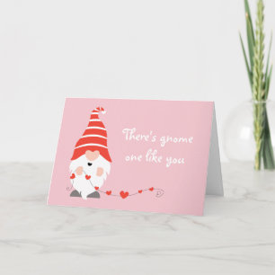 There Is Gnome One Like You Red Pink Card