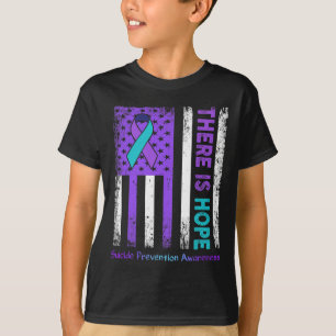There Is Hope American Flag Suicide Prevention Awa T-Shirt