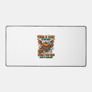 There Is Magic Halloween Monster Pumpkins Bat Wing Desk Mat