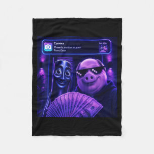 There Is Motion At Front Tung Tung Tung Sahur Pig Fleece Blanket