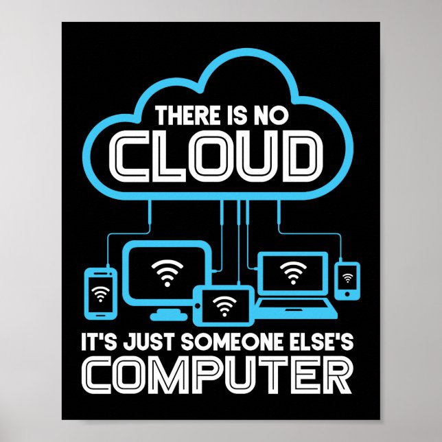 There Is No Cloud Programmer Coding Poster (Front)