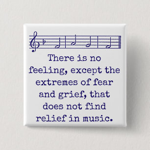 There Is No Feeling - Music Quote  2 Inch Square Button