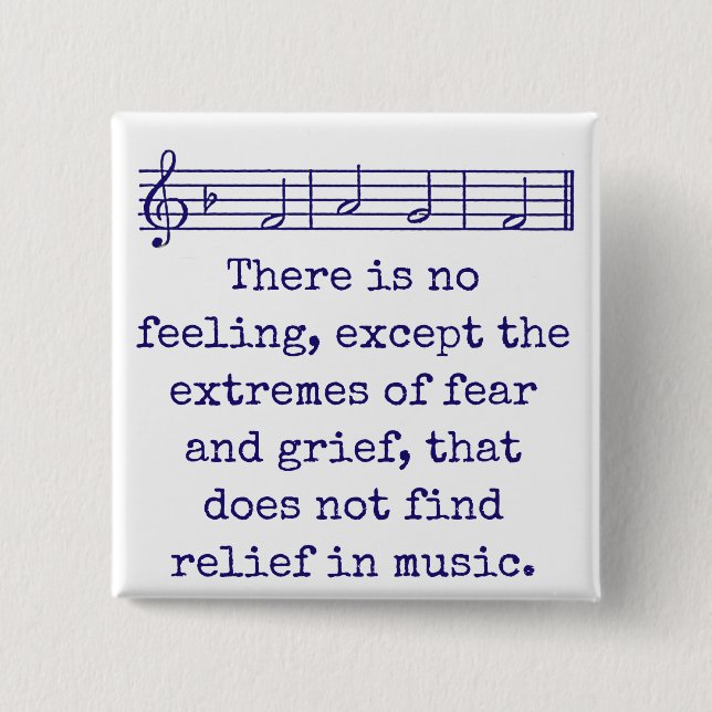 There Is No Feeling - Music Quote  2 Inch Square Button (Front)