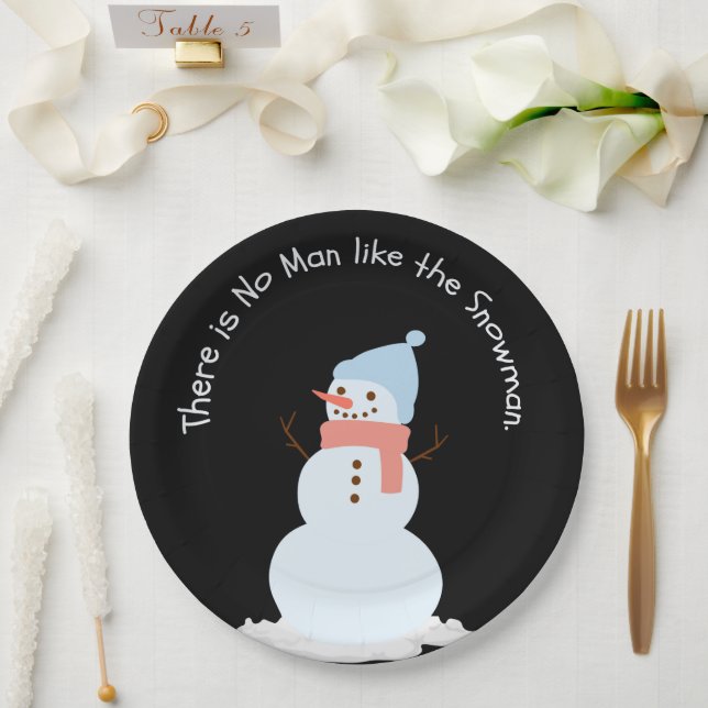 There is no man like the snowman paper plate (Wedding)
