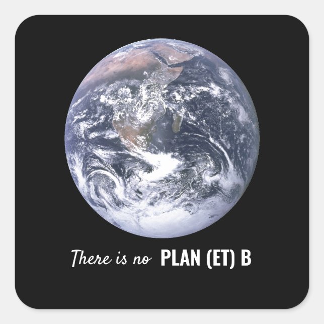 There is No Plan (et) B, Climate Change Square Sticker (Front)