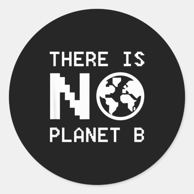 There Is No Planet B Awareness Environmental Activ Classic Round Sticker (Front)