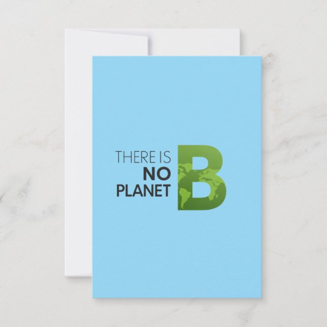 There is No Planet B – Green Earth Typography RSVP Card (Front)