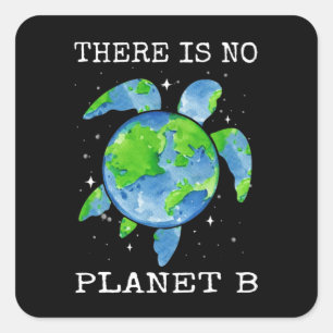 There Is No Planet B Turtle Design Earth Day Gifts Square Sticker