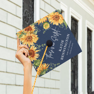 There is no Script... Calligraphy Sunflower Graduation Cap Topper