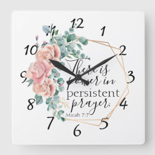 There is power in prayer  square wall clock