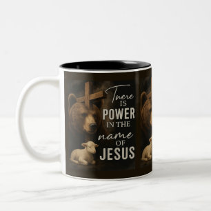 There Is Power in the Name of Jesus Two-Tone Coffee Mug