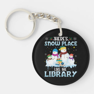 There is Snow Place Like The Library Christmas Keychain