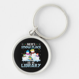 There is Snow Place Like The Library Christmas Keychain