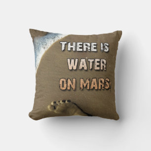 There Is Water On Mars Pillow! Throw Pillow