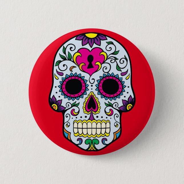 There muerte 6 2 inch round button (Front)