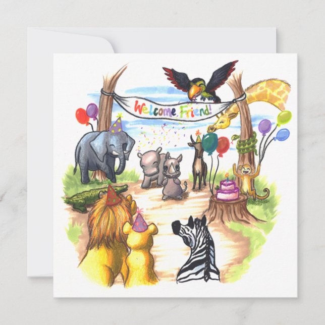 There’s a New Rhino in Town Party Invitation (Front)