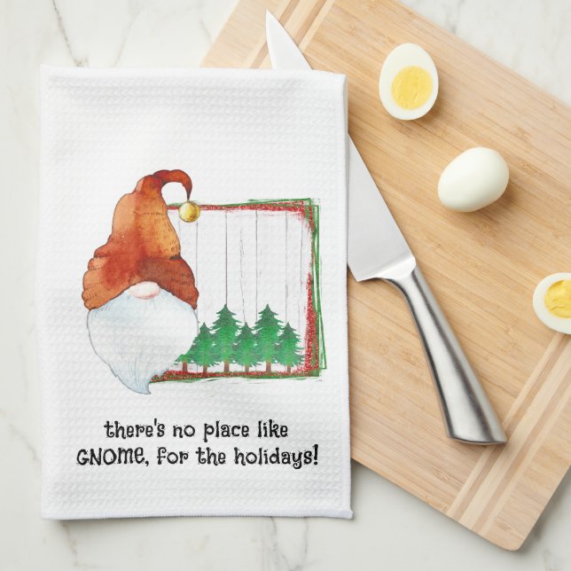 There’s no place like GNOME, for the holidays. Kitchen Towel (Quarter Fold)