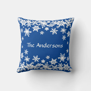 There’s Snow Place Like Home Family Snowflake Throw Pillow