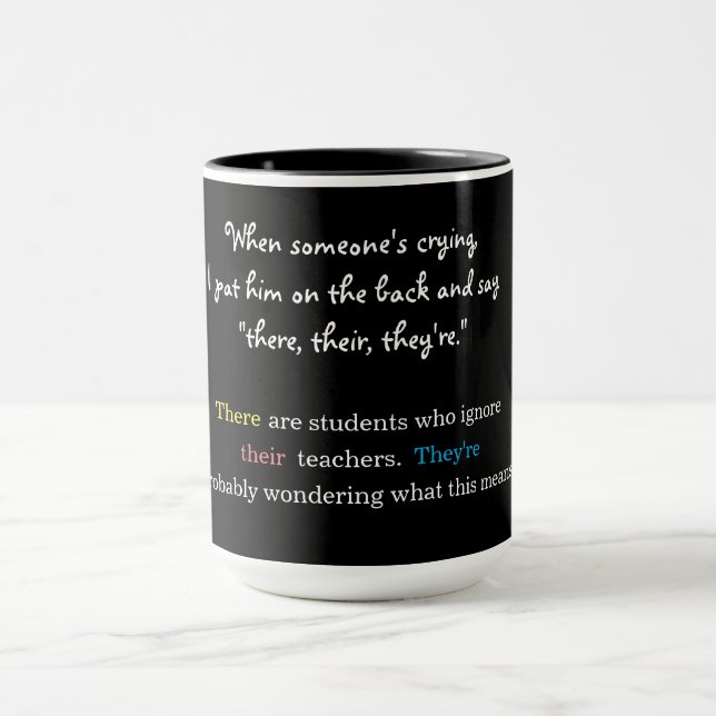 There, Their, They're Spelling Police Personalized Mug (Center)