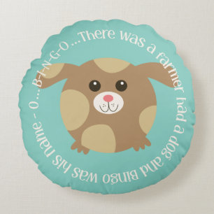 There Was A Farmer Had A Dog Round Pillow