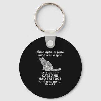 There Was A Girl Who Really Love Cats Keychain