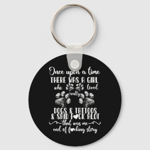 There Was A Girl Who Really Loved Dog & Tattoo Keychain