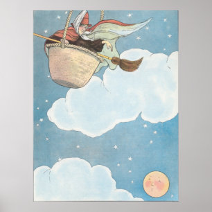 There was an old woman tossed in a basket, poster