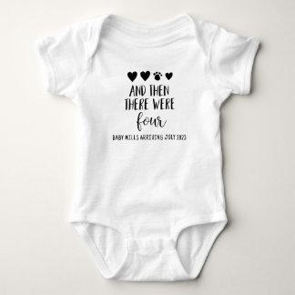 There Were Four with Paw Print Due Date Bodysuit