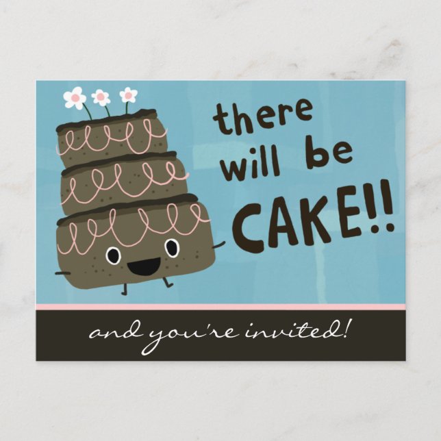There Will Be Cake! Funny Party Invitation (Front)