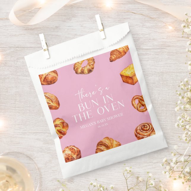 There's A Bun In The Oven Bread Baby Shower Favour Bag (Clipped)