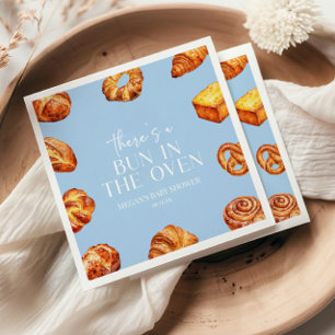 There's A Bun In The Oven Bread Baby Shower Napkin