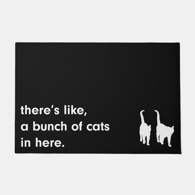 There's a Bunch of Cats in Here Cat Lover Door Mat (Front)