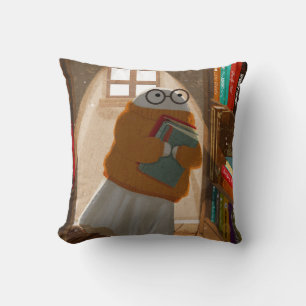 There's A Ghost Amongst The Bookshelves Again... Throw Pillow