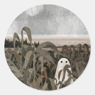 There's A Ghost In The Cornfield Again... Classic Round Sticker