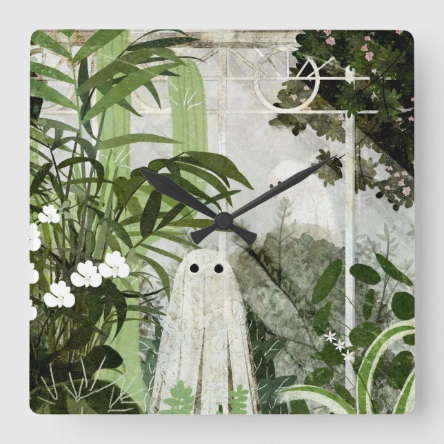 There's A Ghost In The Greenhouse Again... Square Wall Clock (Front)