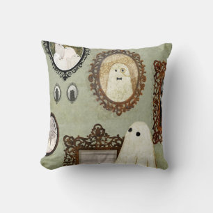 There's A Ghost In The Portrait Gallery Throw Pillow