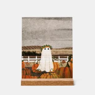 There's A Ghost In The Pumpkin Patch Again Acrylic Sign